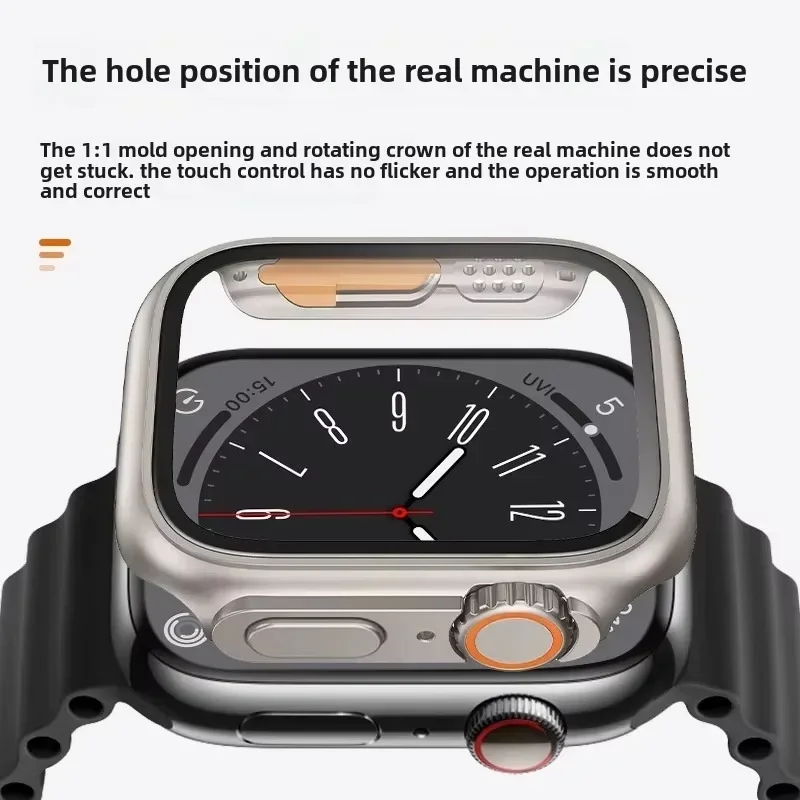Change To Ultra 49mm Screen Protector for Apple Watch Case 46mm 42mm 40mm 44mm 45mm 41mm PC Cover+Glass Film iwatch10 9 8 7 6 SE