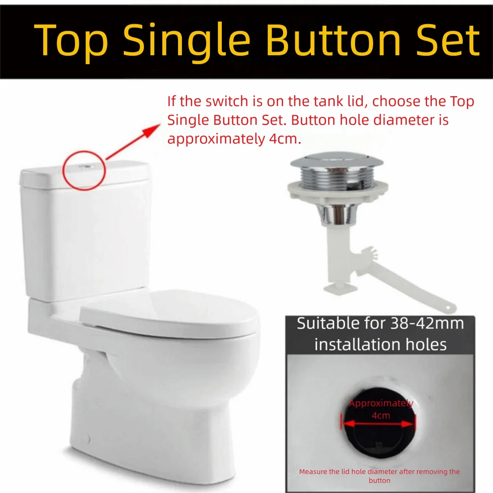 1 Set Push Button Toilet Water Tank Inlet Valve Easy Install Pull Handle Fill Valve Accessories Blue&white Inlet Flush Valve