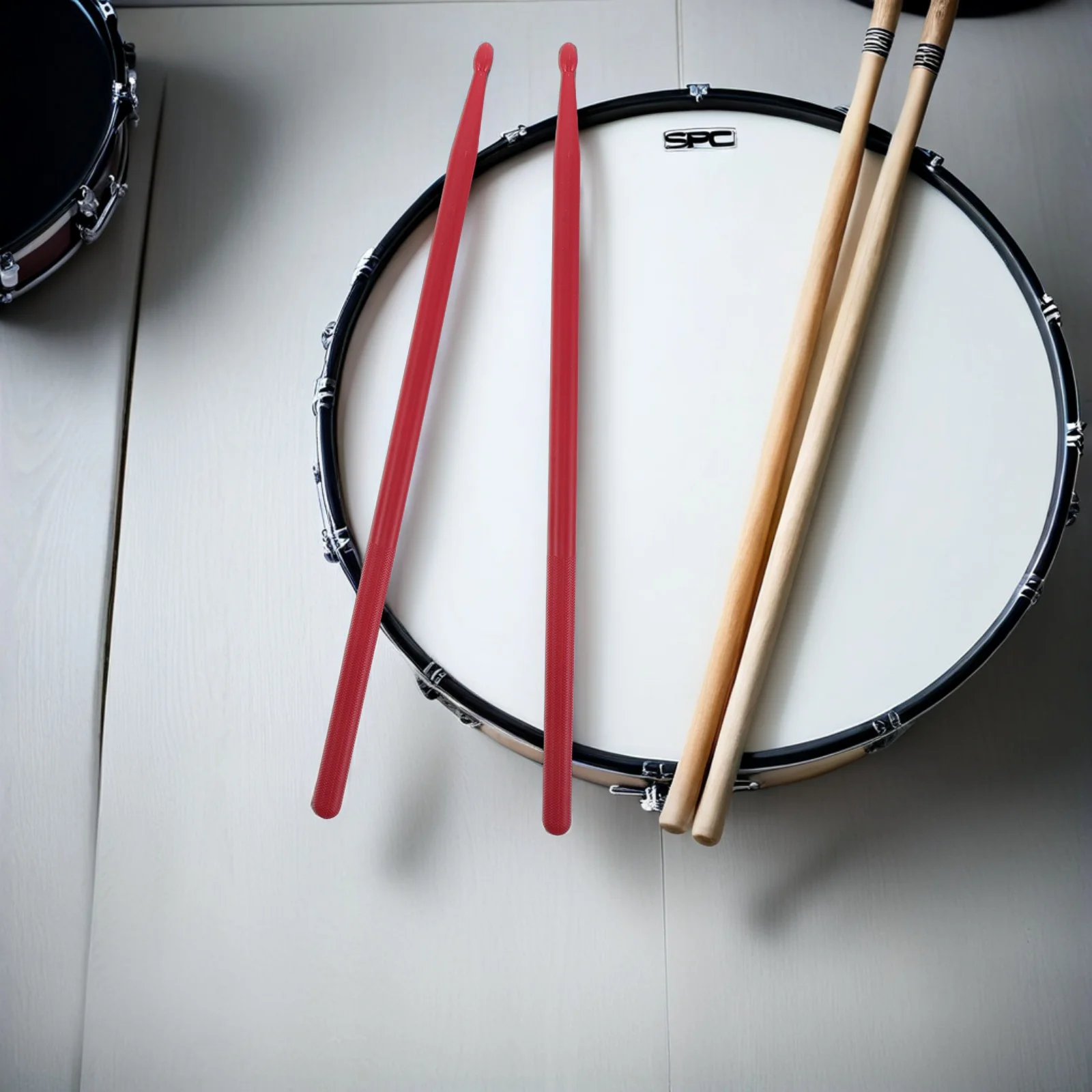 

Percussion Drum Kit Black Drumstick Bag Wood Grain Brushes Red Antislip Mallets Blue Nylon Brushes Drumstick Storage Practice