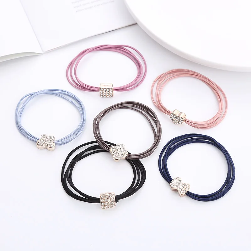 Heart Hair Ties 2025 Fashion Elastic Scrunchies 4-Strand Braided Butterfly Bows Gentle No Slip Hair Accessories Single