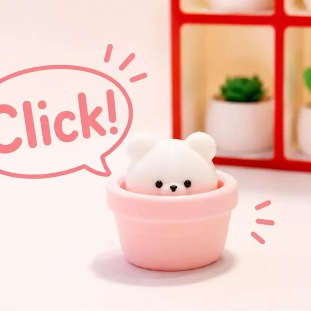 Finger Button Clicker Fidget Keychain Anti-stress Cartoon Animals Clicking Pressure Relief Cute Soft Slow Rebound