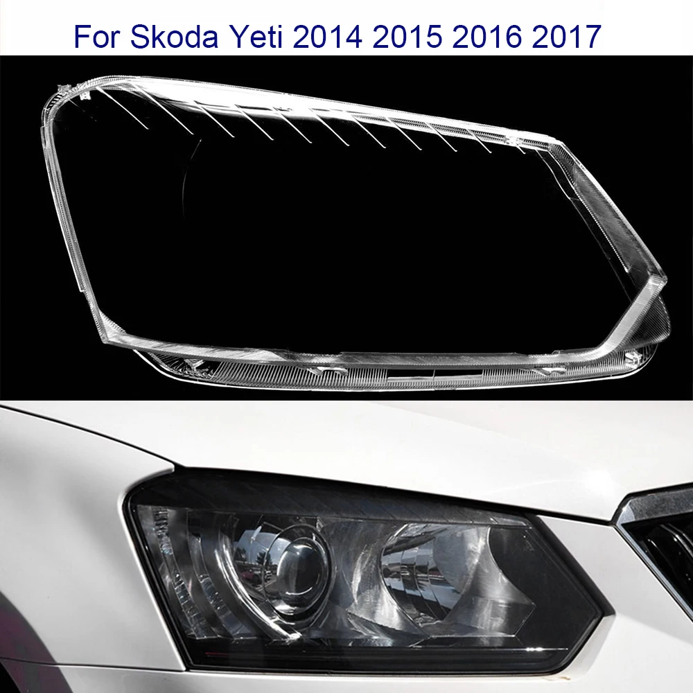 

Transparent Headlight Cover Headlamp Shell Clear Lens Plexiglass Replace Original Lampshade For Skoda Yeti 2014 2015 2016 2017