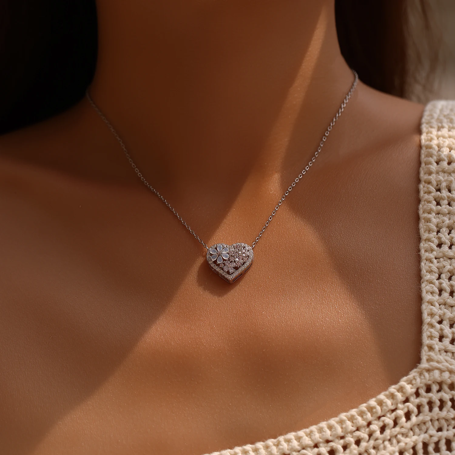 MODIAN 925 Sterling Silver Super Thin Mini Square Spacer Disc Link Pendant Necklace For Women Stackable Fine Necklaces Jewelry