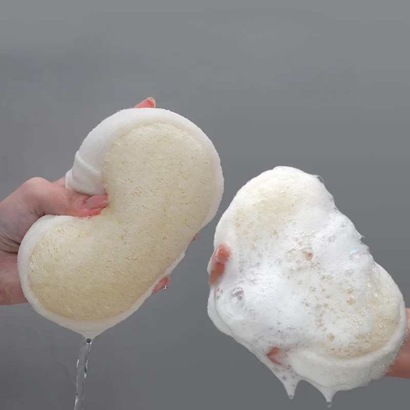Esponja de esponja de lufa Natural, bomba de baño exfoliante, frotar el baño, artefacto para frotar la espalda, artículos de tocador, limpia la piel muerta o seca, agradable para la piel