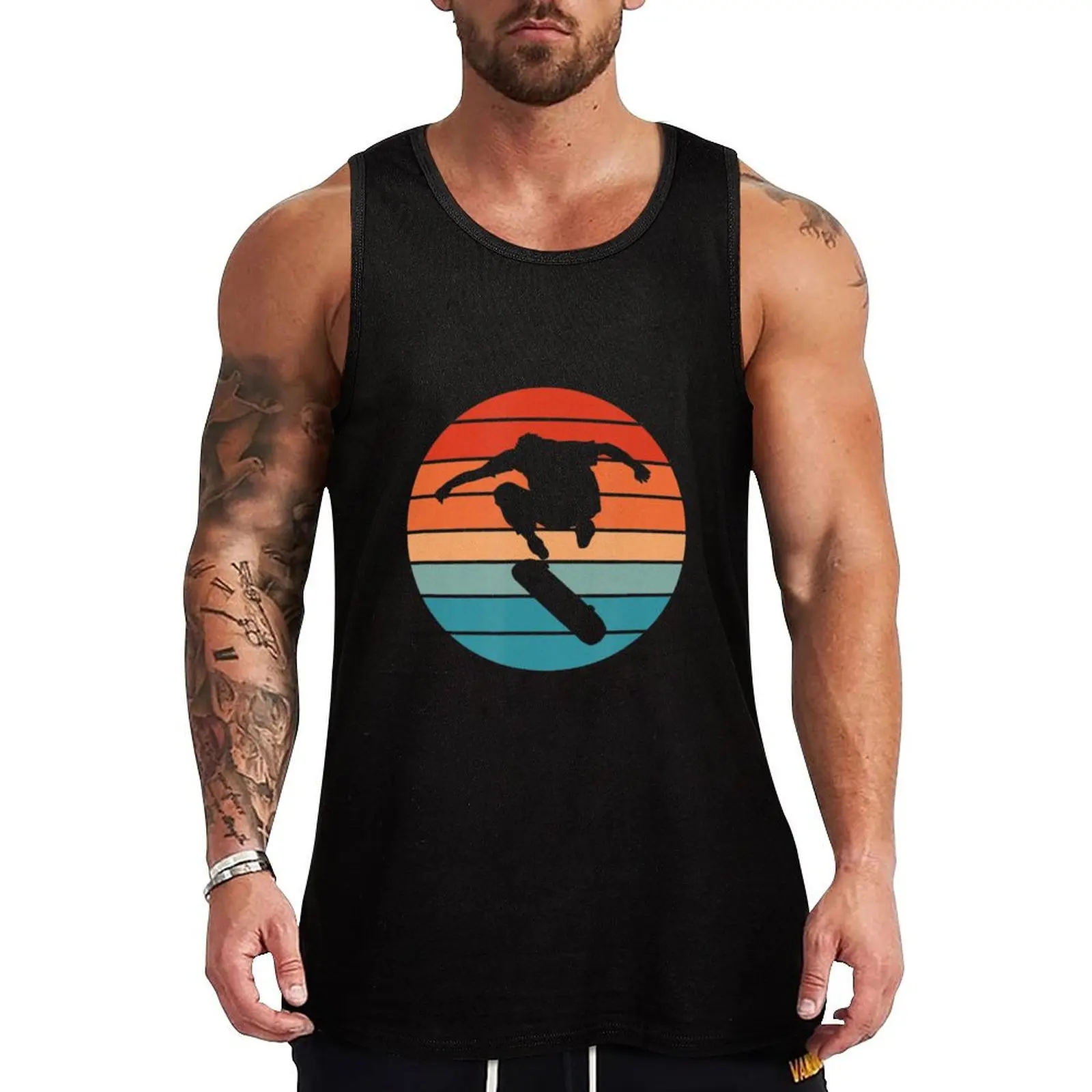 

Skateboarding Skateboard Kickflip Skating Skater Vintage Tank Top sleeveless tshirts for men Sleeveless men muscular man