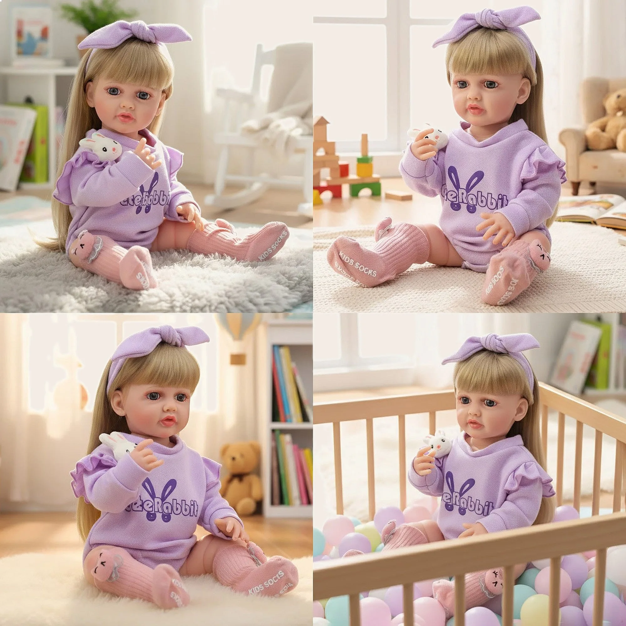Cross-border Russian Voice Custom 22inch Full Silicone Reborn Baby Doll Girl Kids Companion Toy