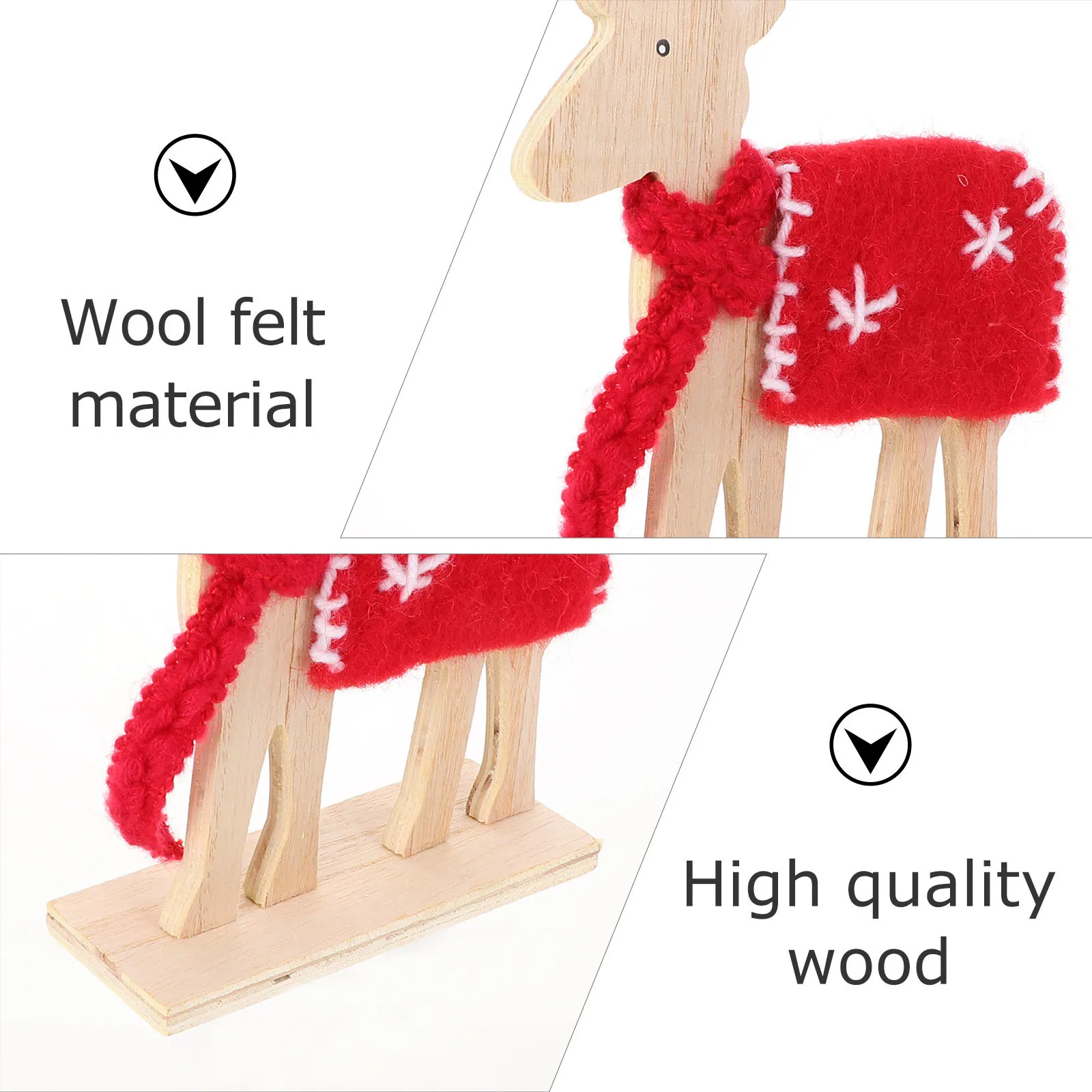 

1Pcs Christmas Elk Shape Wooden Desktop Ornament Stable Base Xmas Decorative Accessory for Home Office Party Xmas Desktop Decor