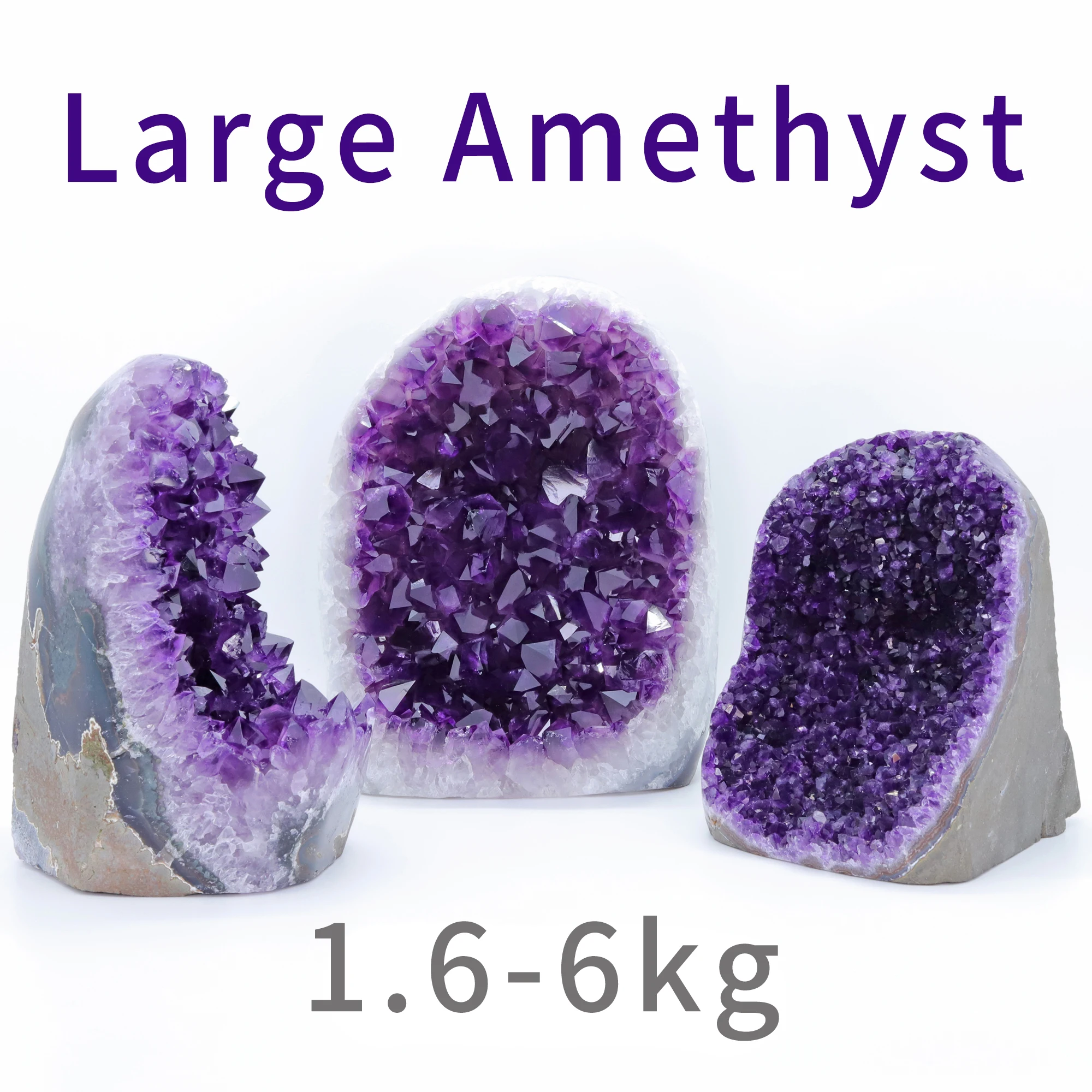 Large Big 1.5-6Kg Natural Amethyst  Geode Crystal Quartz Cluster Dream Specimen Energy Healing Thunder Egg Wholesale
