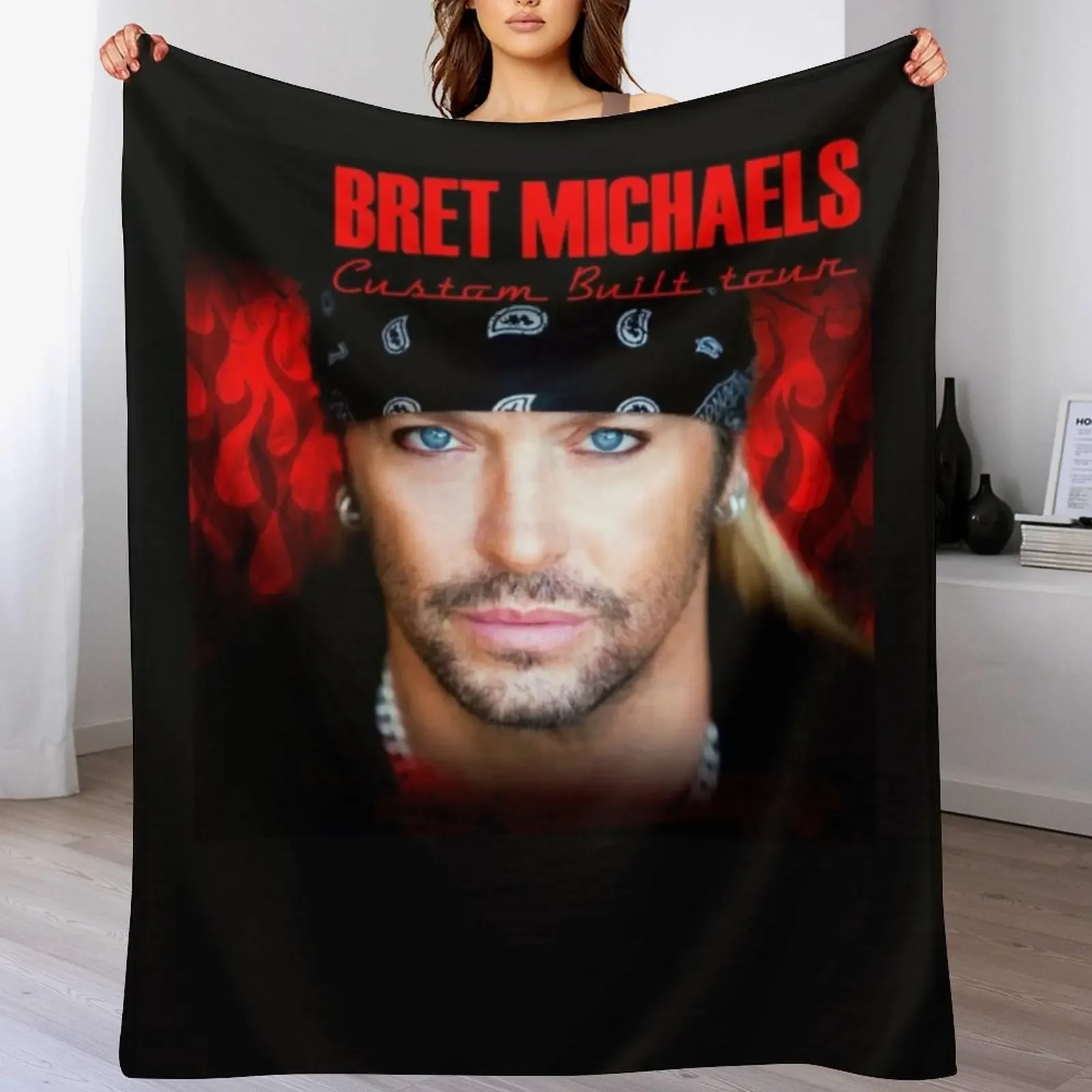 

Bret Michaels Face Tour 2019 Dedekyo 5 Throw Blanket Plaid Hairy manga Comforter Blankets