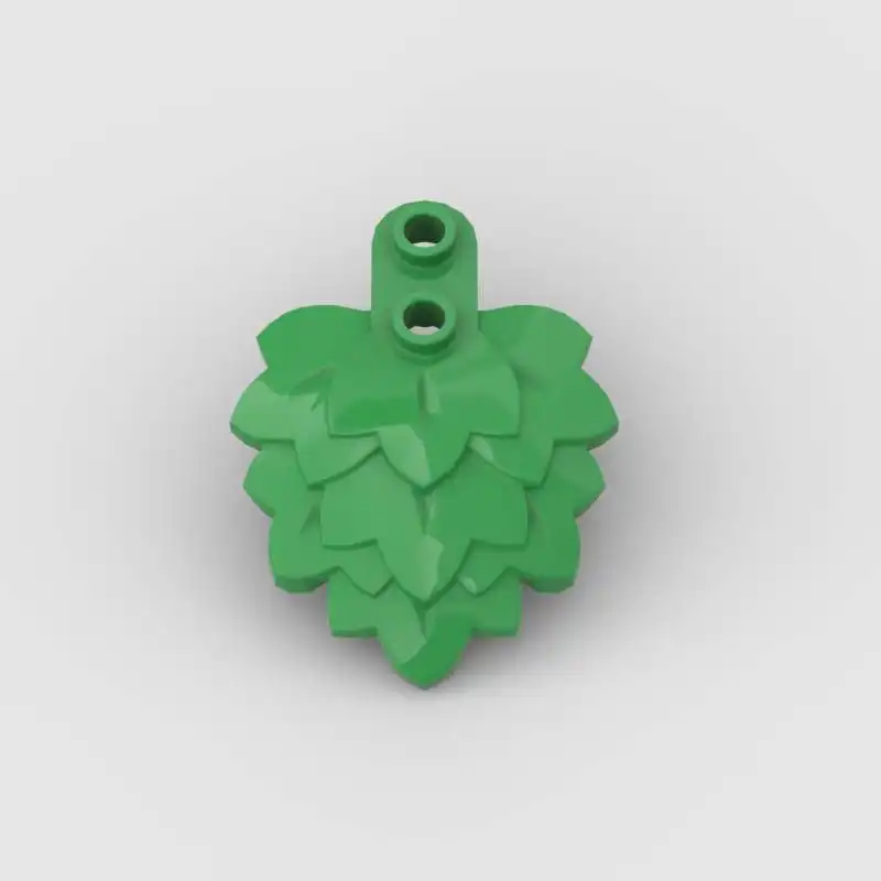 50PCS Part Bricks 5058 Plant Round Plate 1x2 With Layered Leaves Building Blocks Botanical Leaf Flower Particle Toy Kid Gift