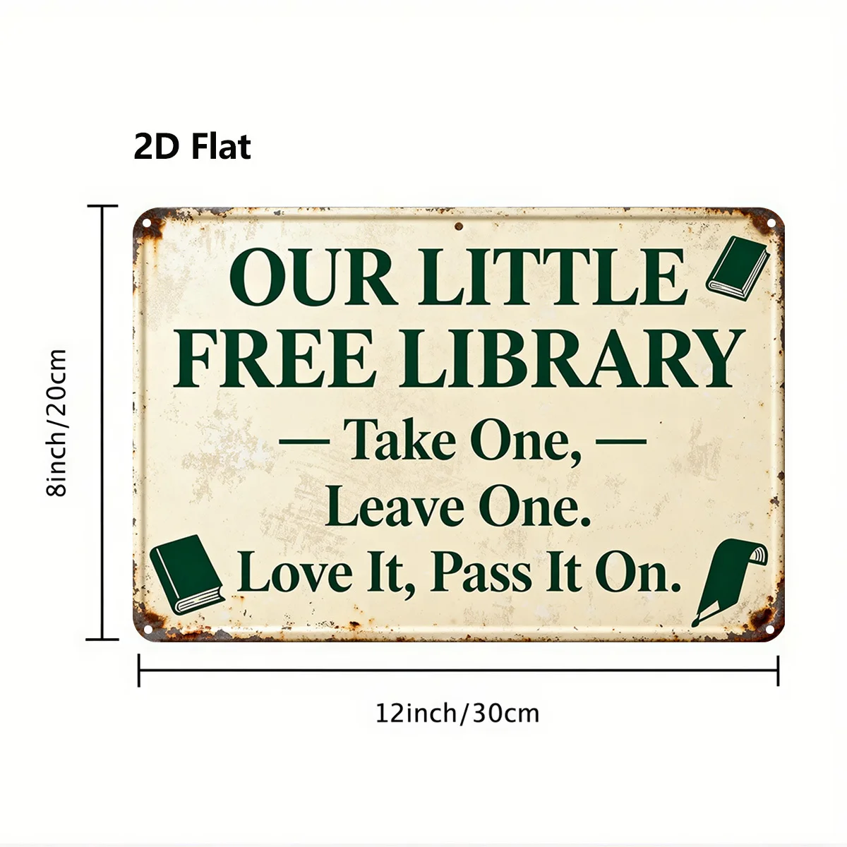 2D Flat, 1pc, Metal Sign, 