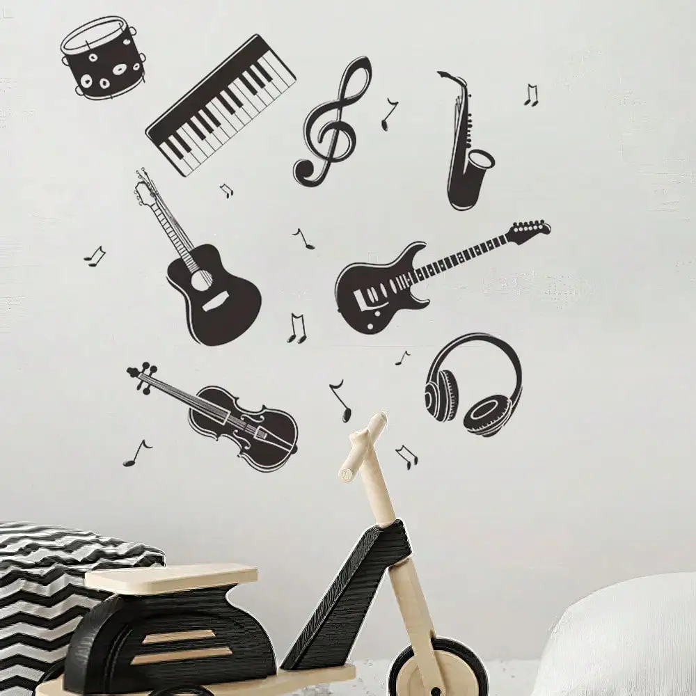 Guitar Piano Music Music Classroom Bedroom Bedside Porch Home Wall Decoration Wall Stickers Wall Sticker Bedroom