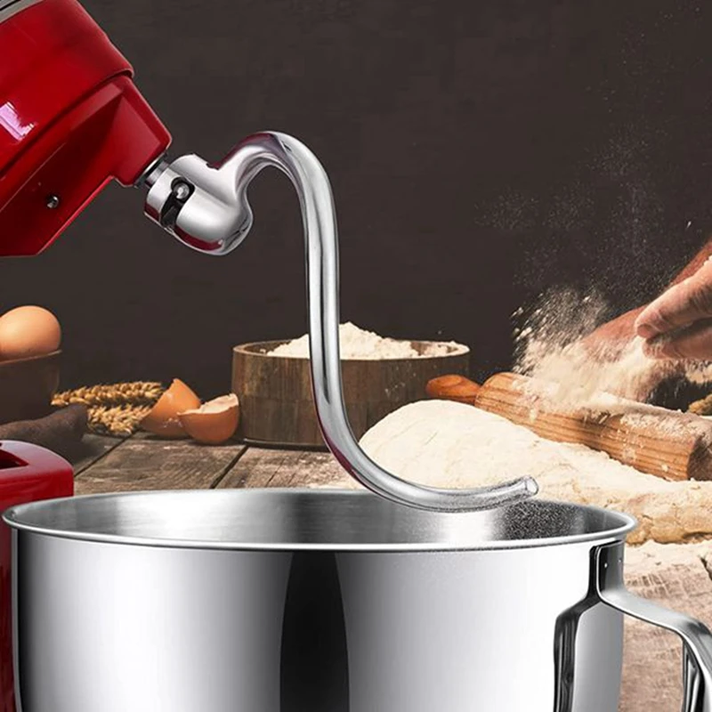 For Kitchenaid 5QT-6QT Bowl Tilt-Head Stand Mixers Attachment Stainless Steel Flat Beater+ Spiral Dough Hook Durable Easy To Use