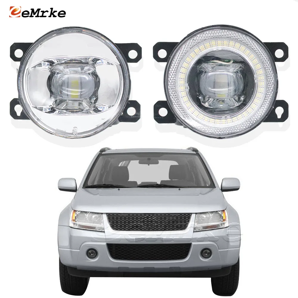 

Led Front Bumper Fog Light Assembly Lens Angel Eye DRL Ring Daytime Running Lights for Suzuki Grand Vitara JT TE TD 2005-2015