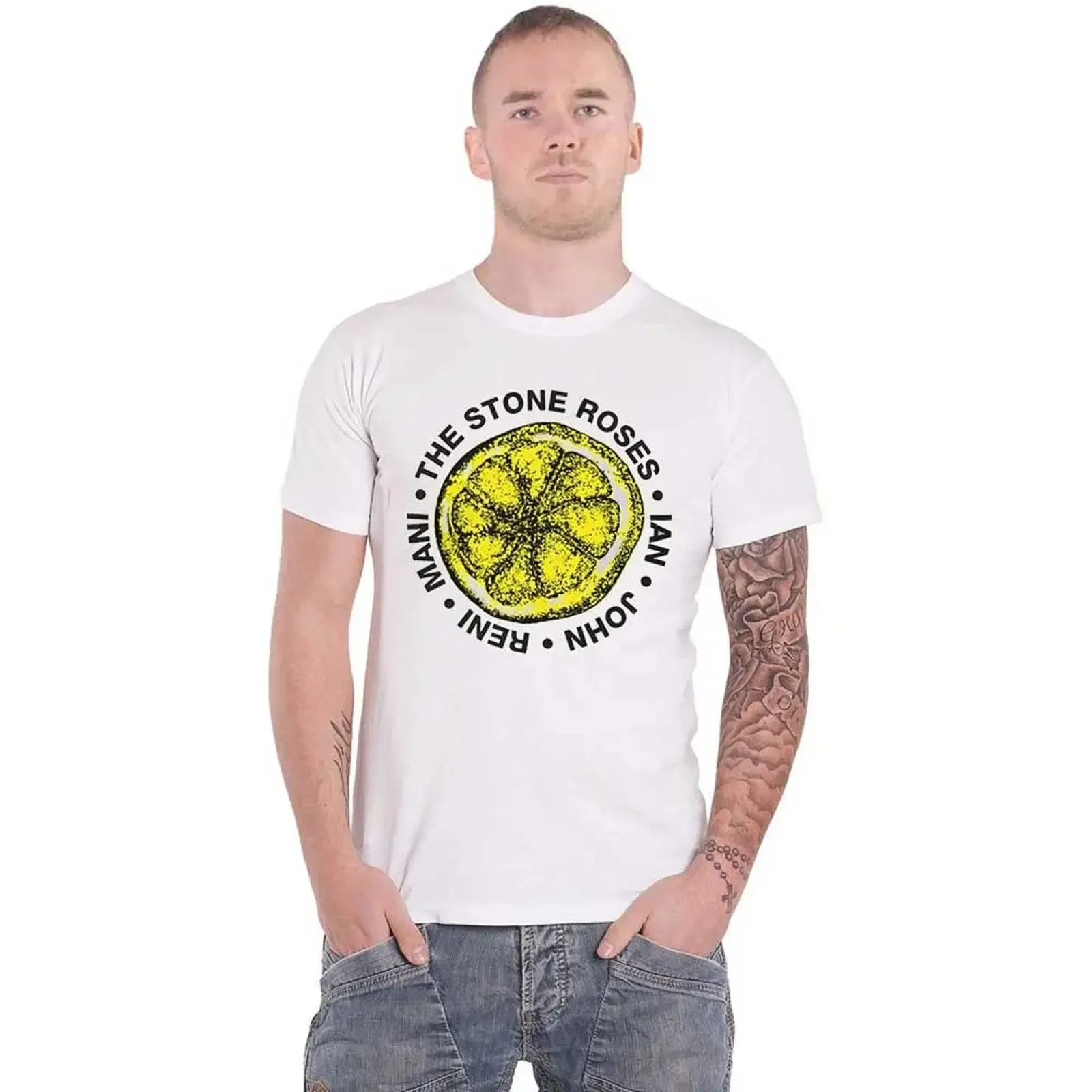 The Stone Roses Lemon Names T Shirt Size XXL vintage Washed graphic Stretched fashion Top For Everyday Wear Slightly Breathable