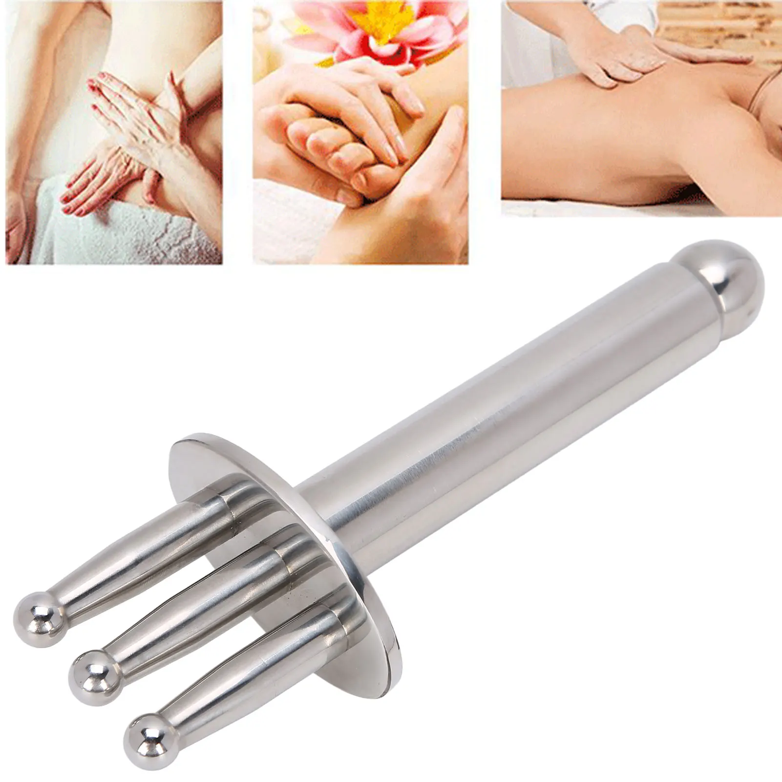 Drie Hoofd Magnetische Massage Pen Meridiaan Lymfatische Zuur Ontlading Therapie Tool Body Nekschouderspieren Ontspannen Verlichten Vermoeidheid