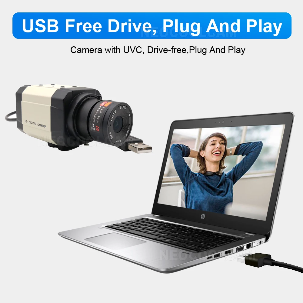 Industrial 4K 8MP CCD IMX415 USB Webcam 5MP IMX335 With 2.8-12mm Varifocal Lens USB2.0 PC Video Camera UVC OTG For Live Teaching