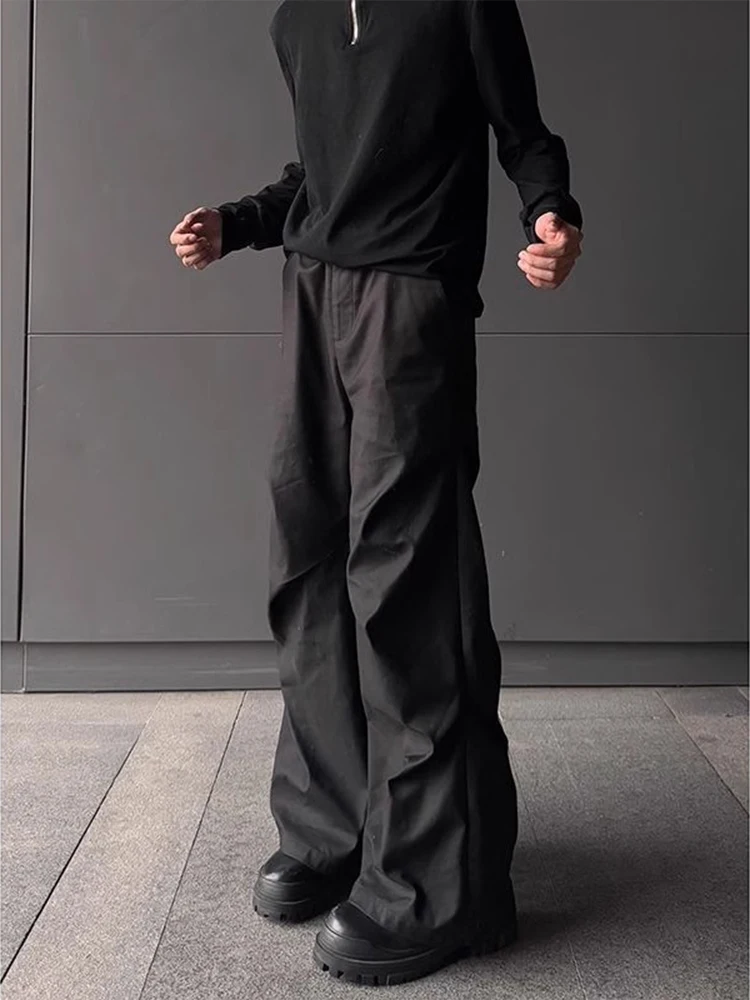 

Мужские плиссированные повседневные брюки Cleanfit: уникальный дизайн, прямой крой, свободная посадка, для молодежи, весна-осень, модные