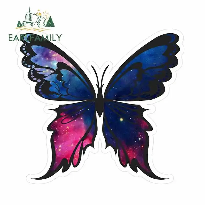 EARLFAMILY  13cm x 12cm For Monarch Butterfly Vinyl Car Wrap Stickers Waterproof Decal Personality Creative Occlusion Scratch