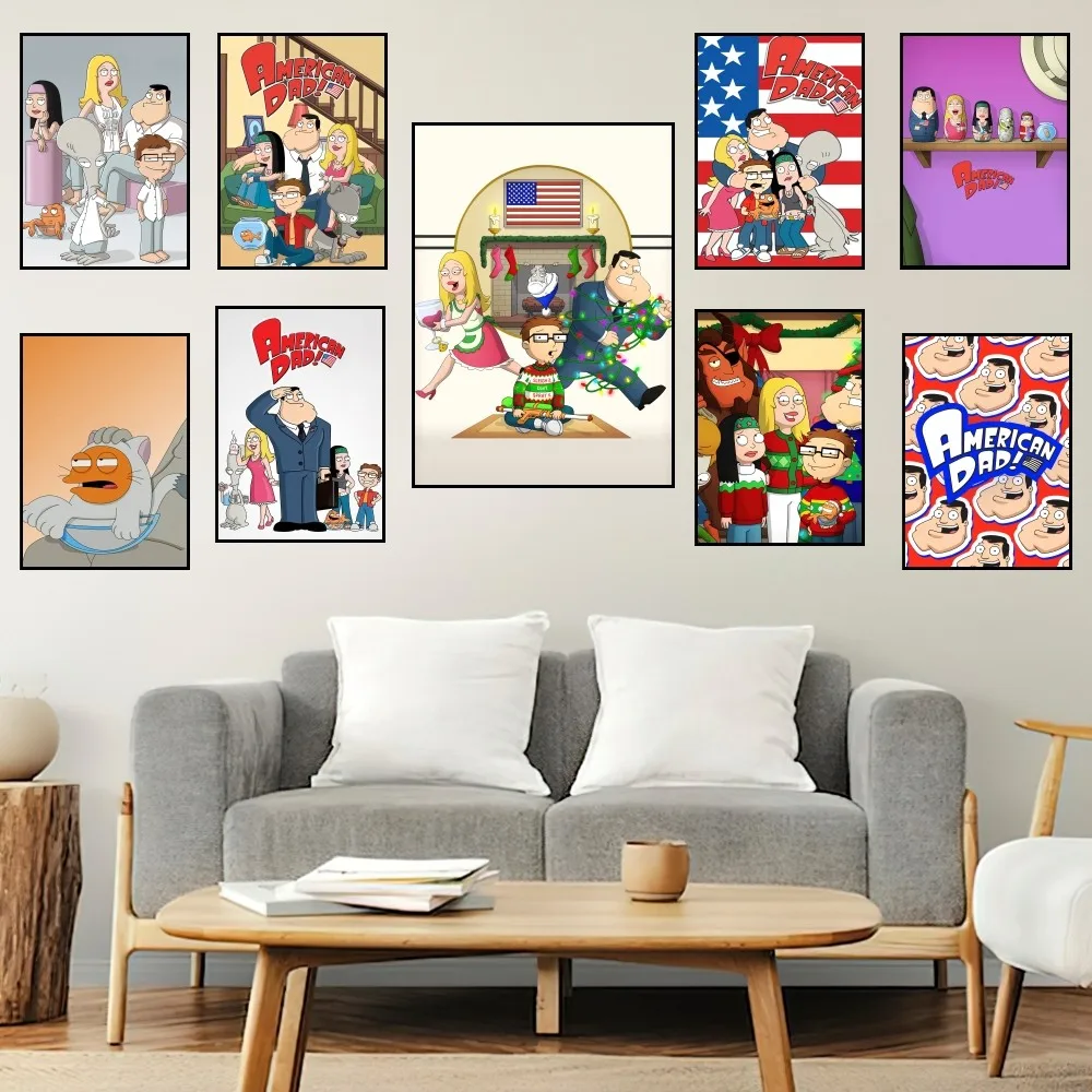 

Cartoon A-American D-Dad Cool Poster Prints Wall Painting Bedroom Living Room Decoration Office Small