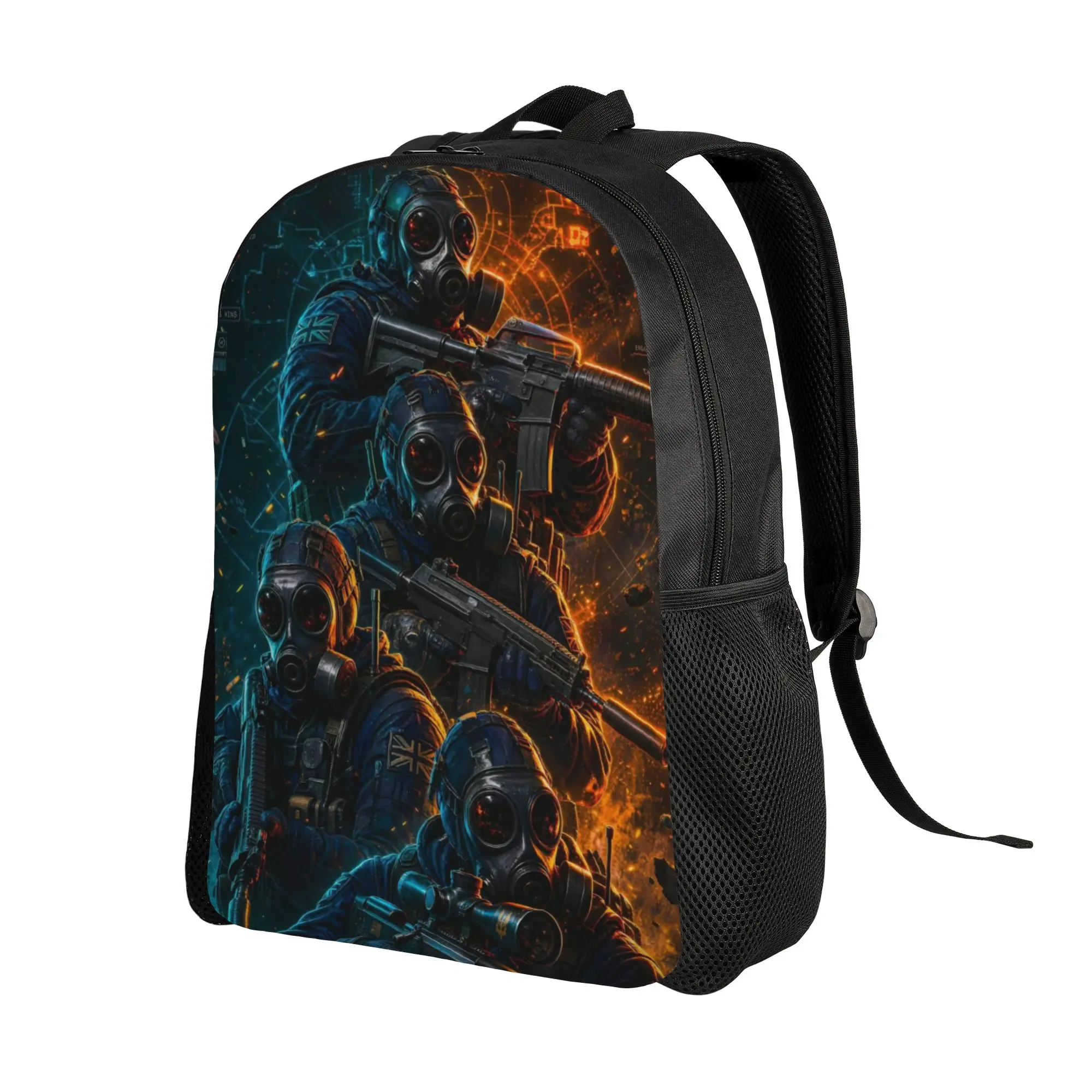 Back to school season CSGO Team Squad Fire Battle Graphic Bookbag  Students Classic Backpack