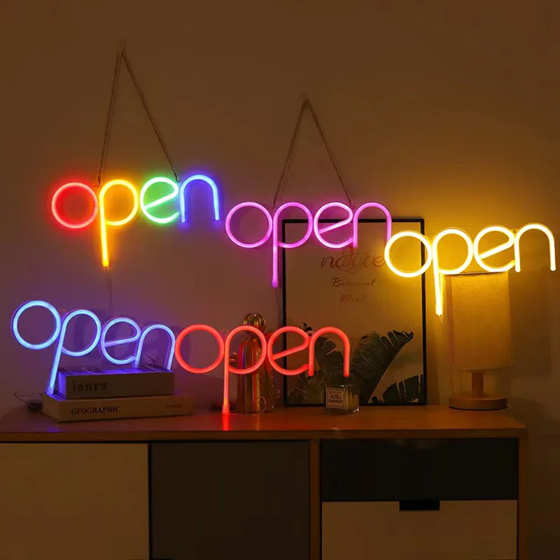 OPEN style waterproof neon 5V USB Bar shop Door Headlights Cafe restaurant shop signs advertising atmosphere decorative lights