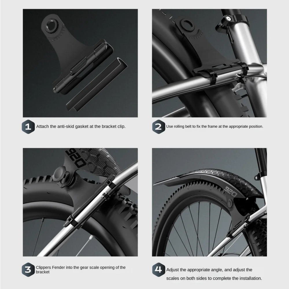 フロント-リアホイールバイクフロントリアマッドガード軽量調整可能バイクハードシェルマッドガードpvcブラックmtb自転車フェンダー