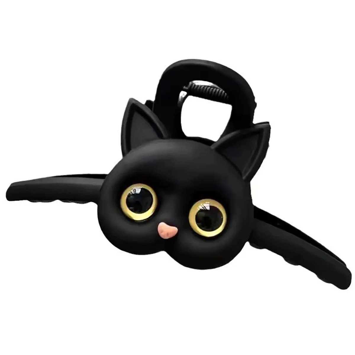 Cute cat large plate hairpin on the back of the woman's head, shark clip grip clip hairpin head