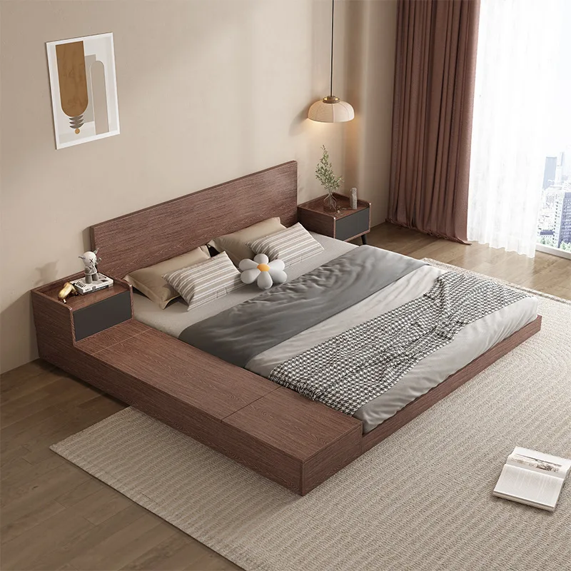 Wabi Sansi wind tatami bed simple low bed master bedroom 1.8 meters double bed 1.5 meters storage bed