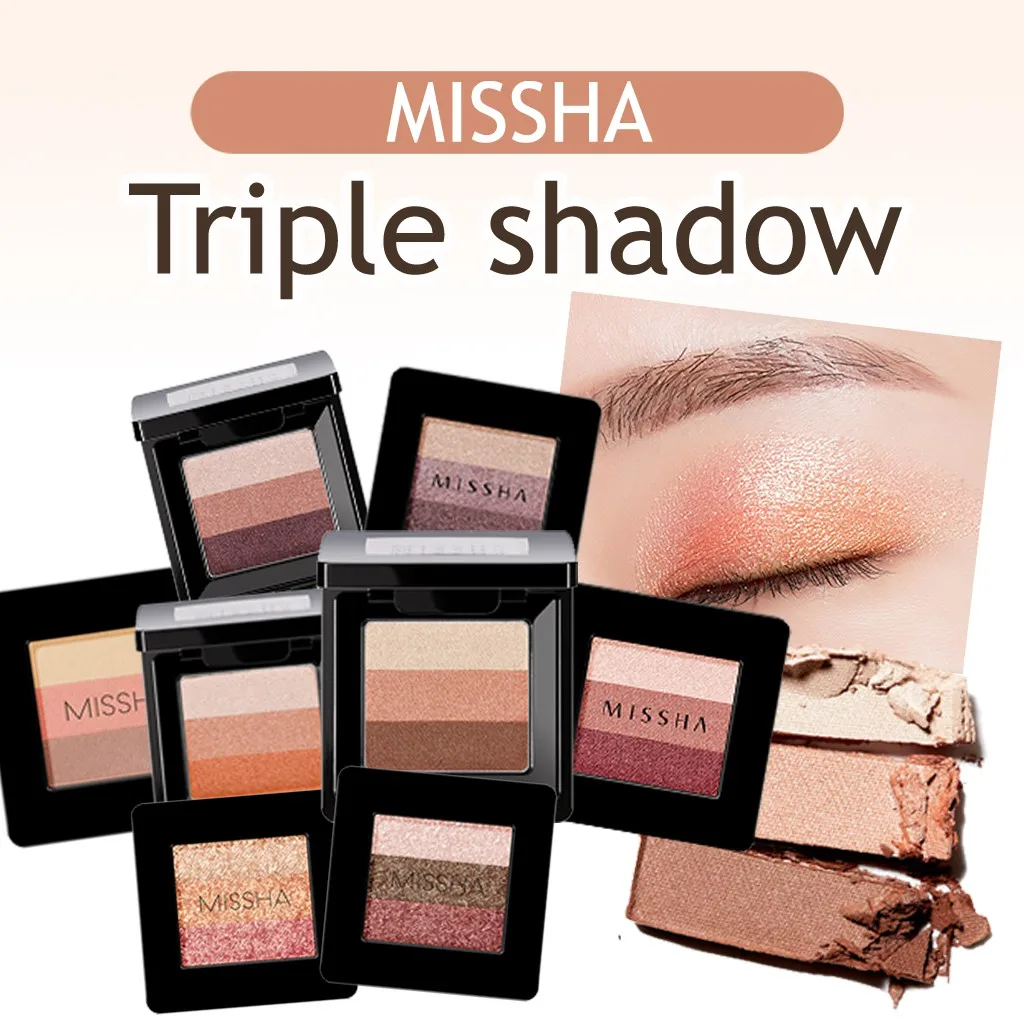 MISSHA Triple Eyeshadow 2g Palette Korea Make Up for Women Female Cosmetic Eye Pigments Waterproof Luxury Luminous Eyeshadow