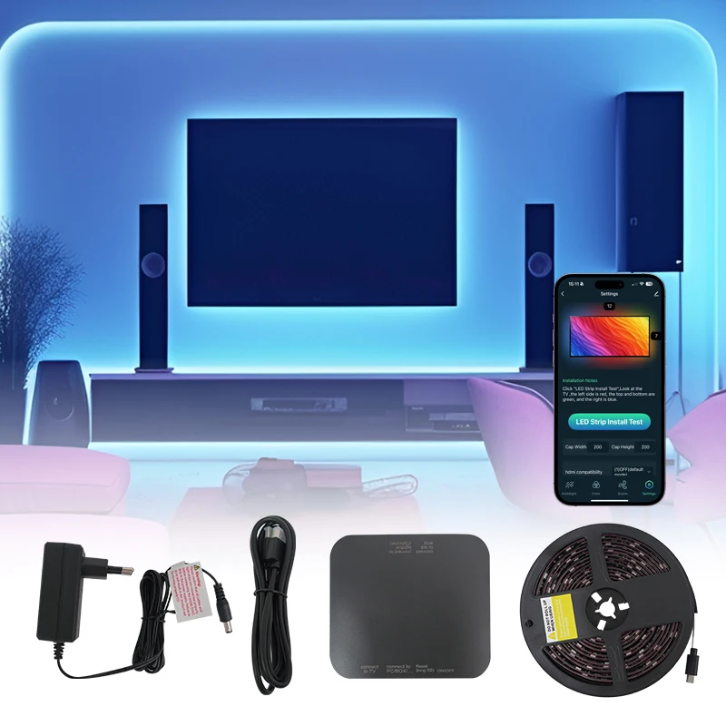 STTL 4K 60HZ 100 Inch TV Sync Ambilight LED Strip Light Kit HDMI 2.0 Box RGBIC 16 Million Color 7m Backlight With APP Control