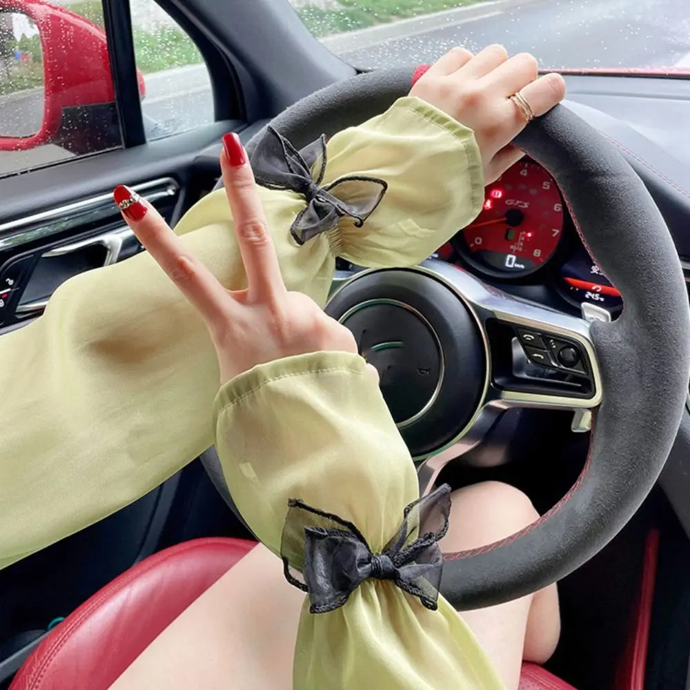 

Модные солнцезащитные длинные рукава-нарукавники из дышащего нейлона и ледяного шелка, без пальцев, летние, для велоспорта