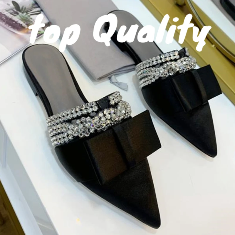 Summer Women's flat shoes Women's casual shoes Pointed sandals Diamond inlay leather sole Dance party