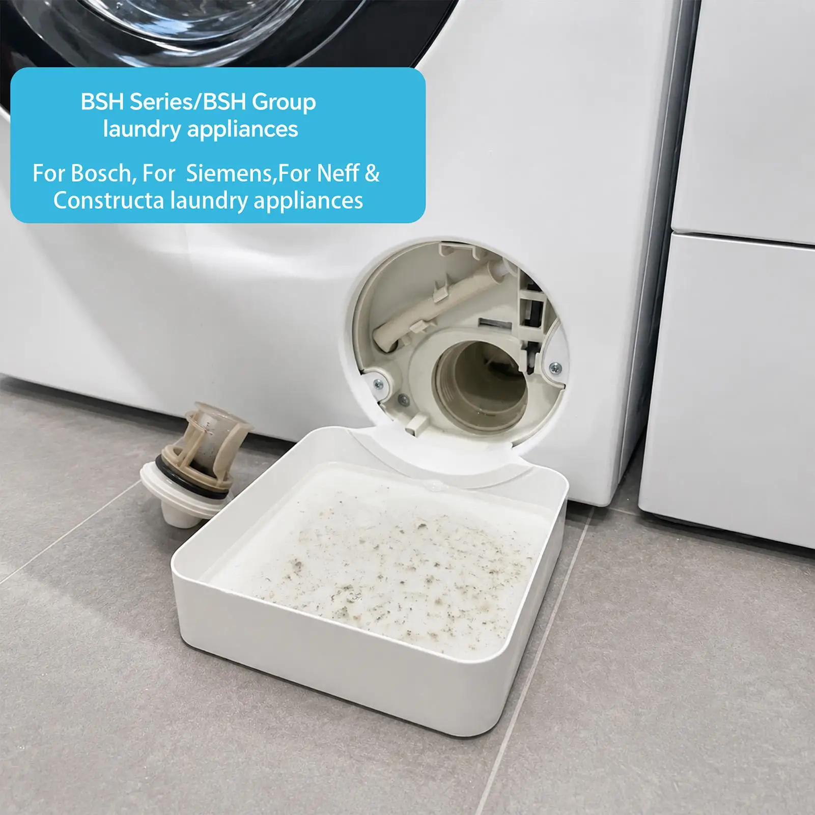 Washing Machine Drain Water Collection Tray Anti-overflow Lint Filter Debris Catcher Laundry Room Drip Tray