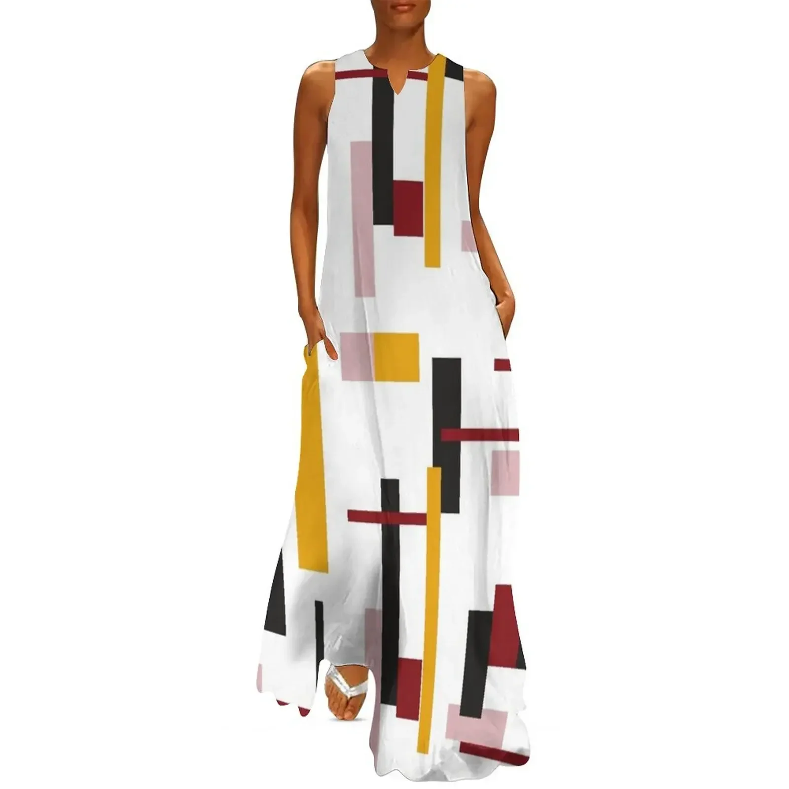 

Random Lines and Squares Long Dress Woman dresses elegant women's dresses sale Elegant gowns Dress