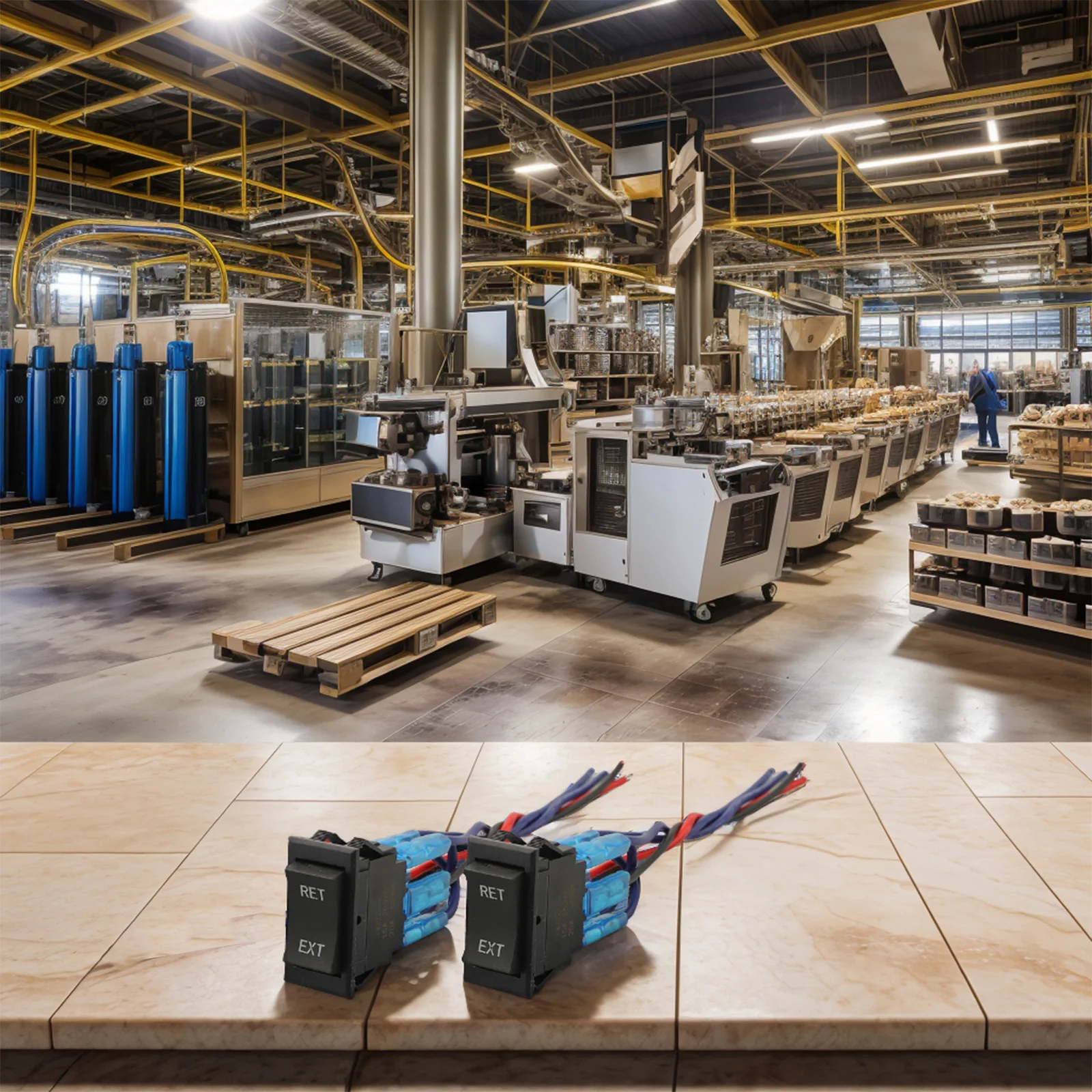 

6-контактный переключатель полярности обратного хода для RV Power 45 X 20 X 45 мм L * W * H Компактный размер Высококачественный пластик с предварительной проводкой