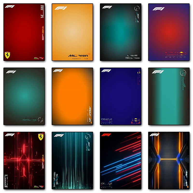 الحديثة الشهيرة سباق السيارات سلسلة التدرج الملصقات قماش الطباعة الحد الأدنى جدار صورة فنية لغرفة المعيشة ديكور المنزل الهدايا