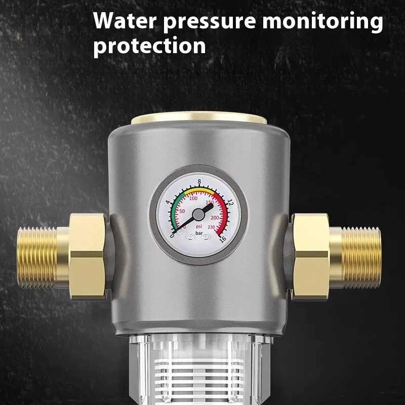 Pre Filter Purifier Whole House Spin Down Sediment Water Filter Central Prefilter System Backwash Stainless Steel Mesh