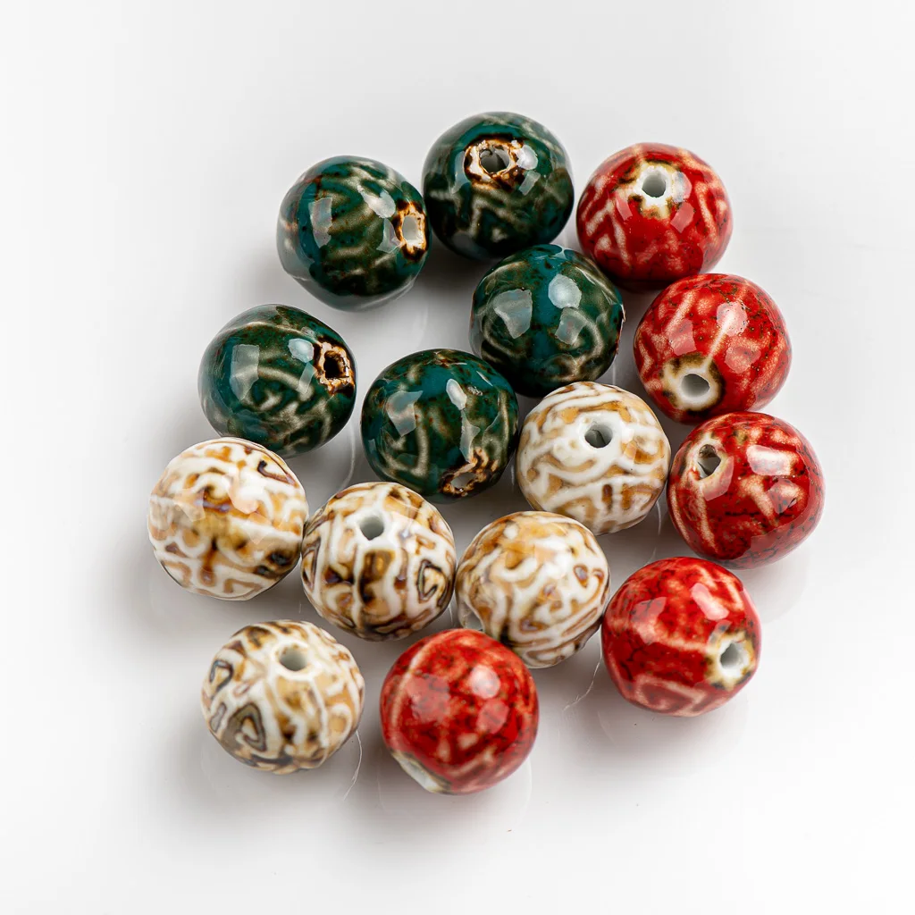 20 #5Pcs Ronde Vorm Keramische Kralen Hanger Twee Side Porselein Sieraden Deel Voor Ketting Armband Sieraden # XN076