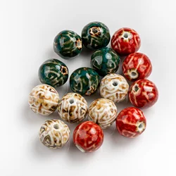 20#5pcs Round Shape Ceramic Beads Pendant two Side Porcelain Jewelry Part for Necklace Bracelet Jewelry #XN076