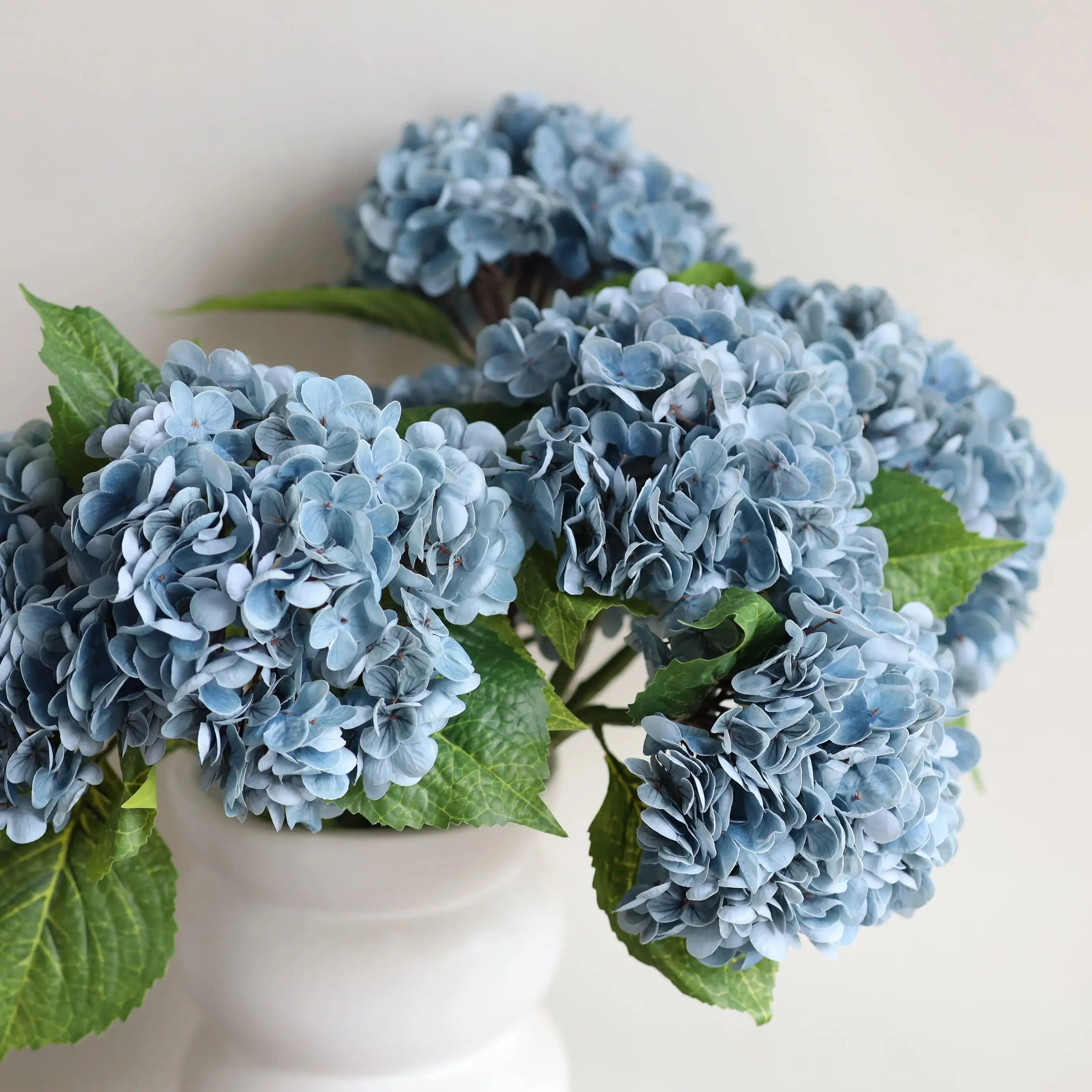 Luxury Realistic Dusty Blue Hydrangea Artificial Flowers, Faux Real Touch Hydrangea, DIY Floral, Wedding/Home/Kitchen Decoration