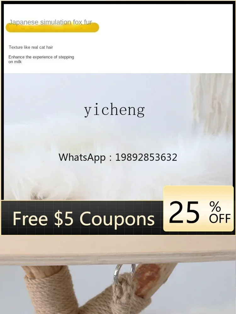 

Tqh Handmade Cat Climbing Frame Solid Wood Cat Tree Large Toy Bucket Pet Supplies