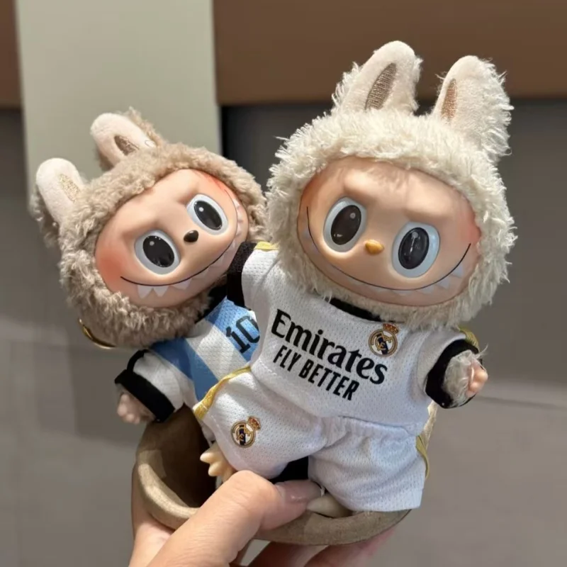 Pakaian Labubu Baru 2025 V1 V2 V3 Jersey Sepak Bola Basket Aksesoris Pakaian Boneka 15-17cm Boneka Plush Universal (Tanpa Boneka)