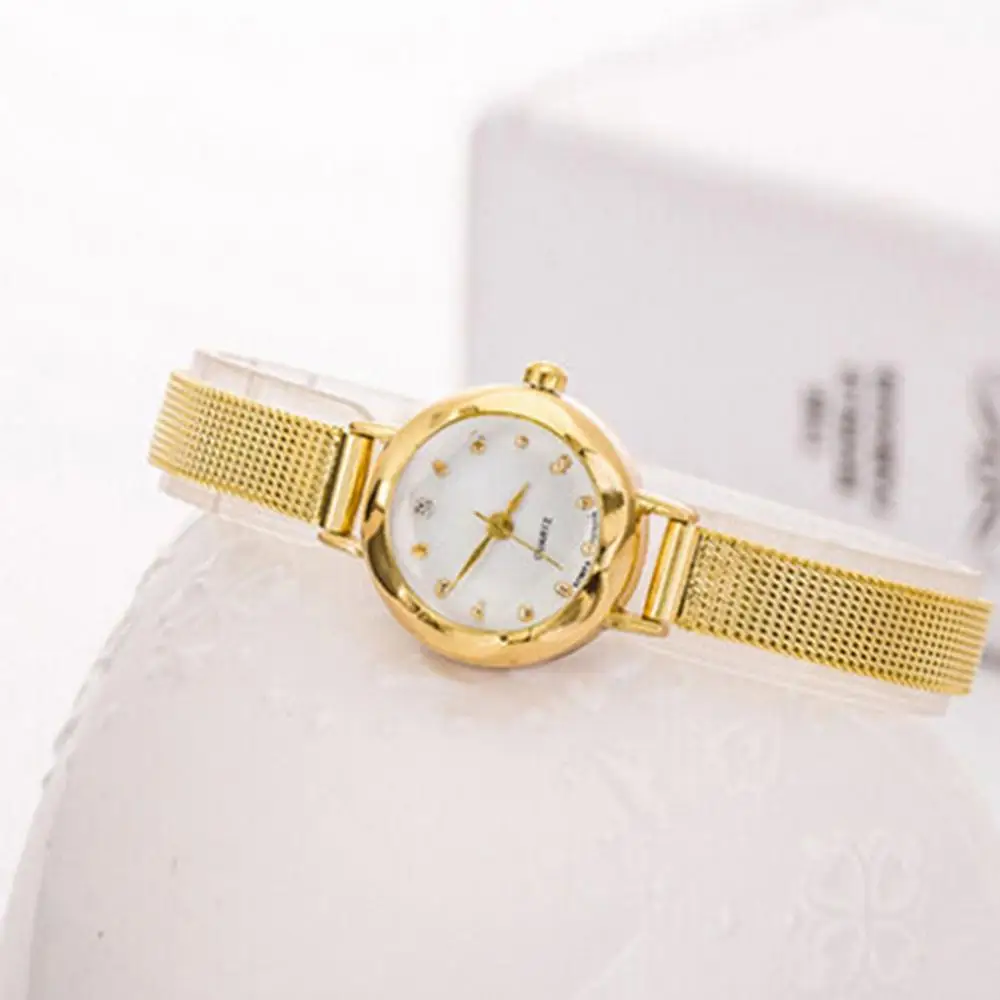Women's Quartz Watch Fashion Mesh Fine Alloy Band Rhinestone Dial Quartz Bracelet Wrist Watch Gift Wrist Watches