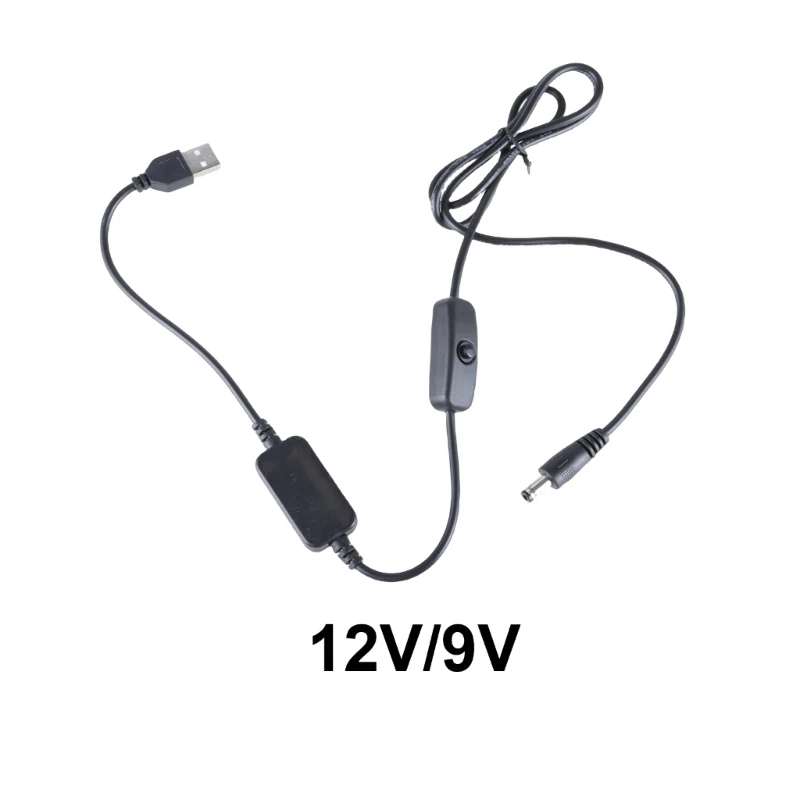 

USB to DC5.5mm Connectors DC9V/12V Power Cable Voltages Step Up Converters Cord Drop shipping