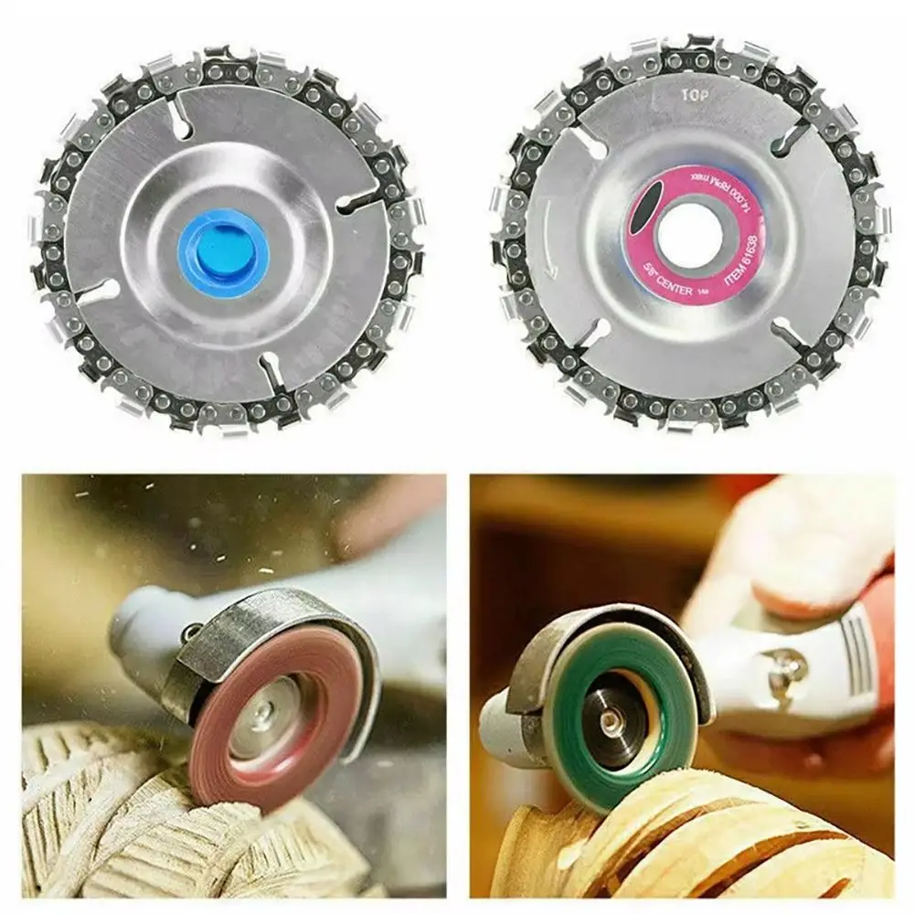 

1Pcs Angle Grinder Wood Carving Disc Power Tool Accessory with Chain Grinding Woodworking Disc 4 Inch 22 Teeth