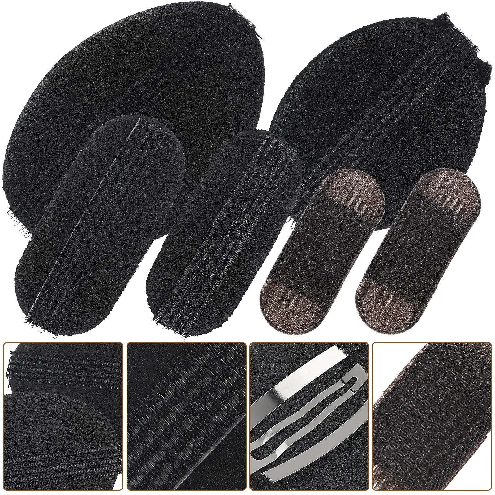 6pcs Hair Pad Heightening Bump Up Clips for Women Styling Volume Soft Sponge Bun Real Materials Safe Comfortable