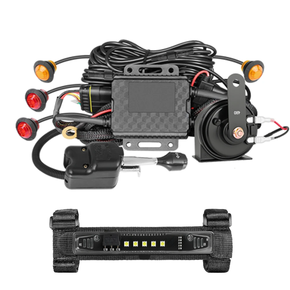 UTV Turn Signal Kit with Horn Plug and Play Street Legal with Column Turn Switch and Hazard Blinker Kit + LED Dome Reading Light