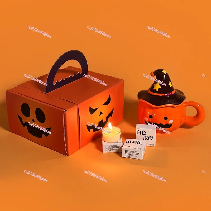 Birthday Gift Halloween Girls Creative Style Scented Candle Holder Gift Box for Boys Pumpkin Lamp Tabletop Ornament