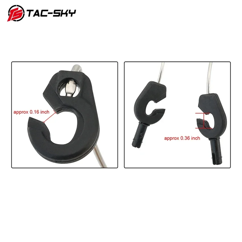 TAC-SKY eletrônico tático ptt fone de ouvido acessórios para comtac ii、 comtac iii、 comtac xpi tiro fones de ouvido caça earmuffs